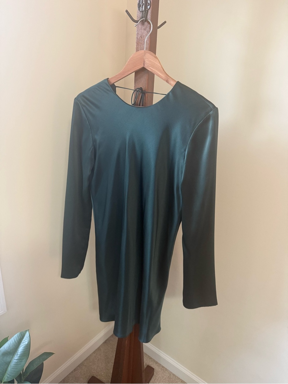 Amanda Uprichard Teal-Green Open Back Dress